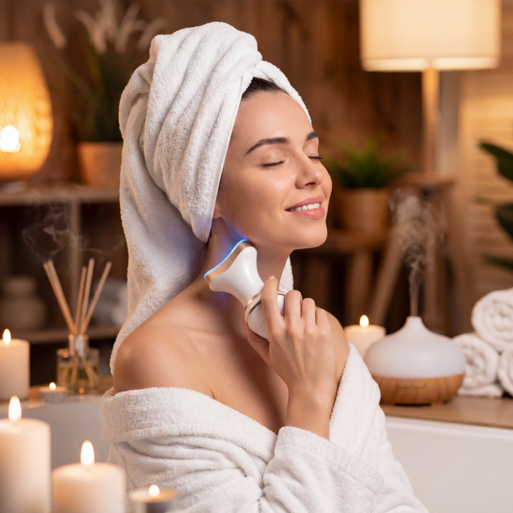 appareil LED visage 7 en 1 massage facial anti-âge