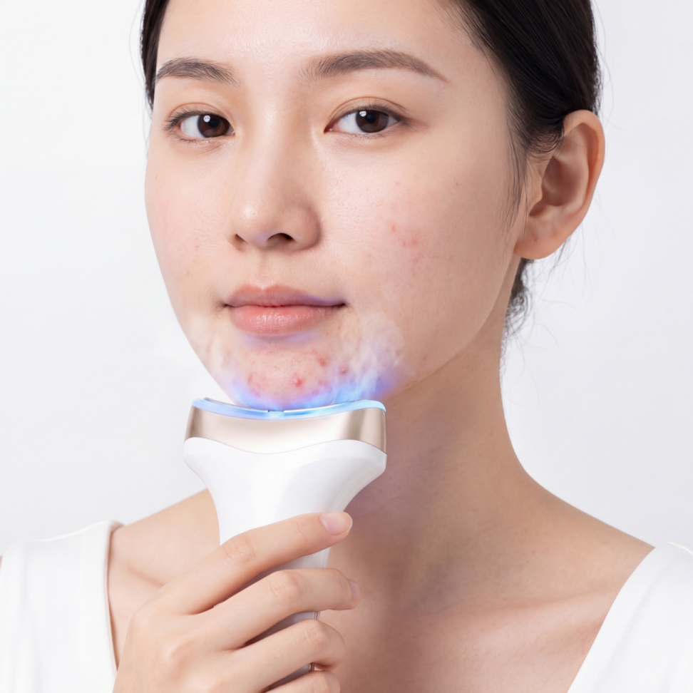 appareil soin visage lumière bleue anti-imperfections