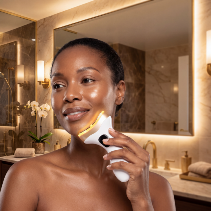 massage facial vibration EMS raffermissement peau visage